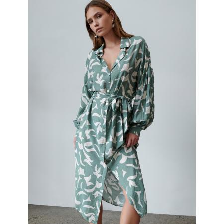 St MRLO Blousejurk Birmingham crème / smaragd