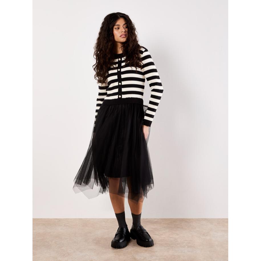 Apricot Apricot Jurk zwart / wit -