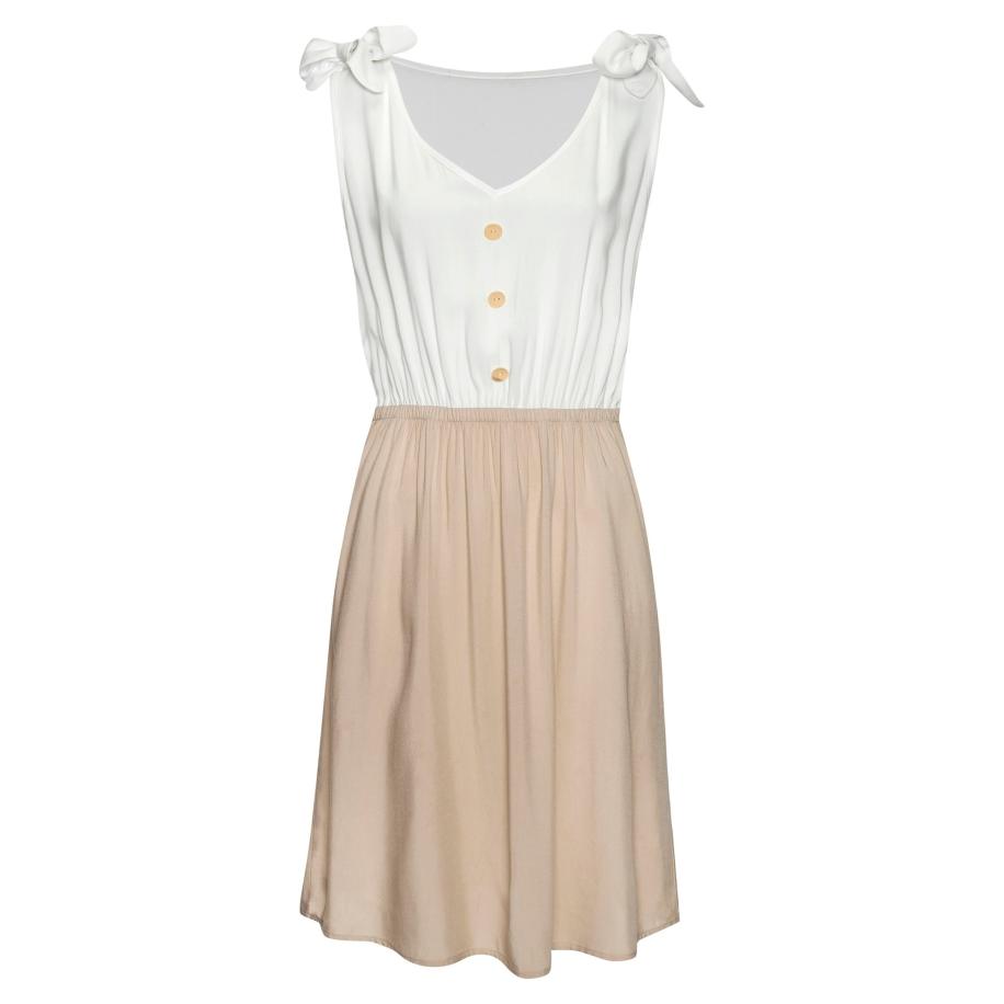 Lascana LASCANA Zomerjurk cappuccino / wit -