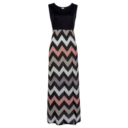 Lascana LASCANA Jurk grijs / lichtroze / zwart / wit