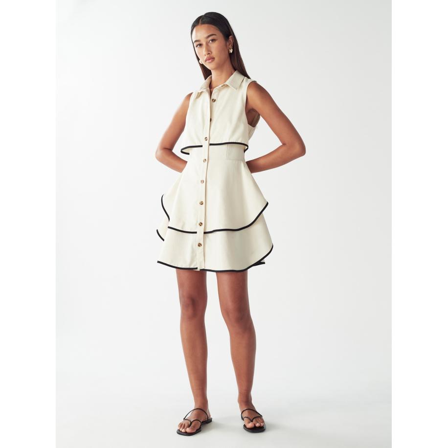 Willa Willa Blousejurk nude / zwart -