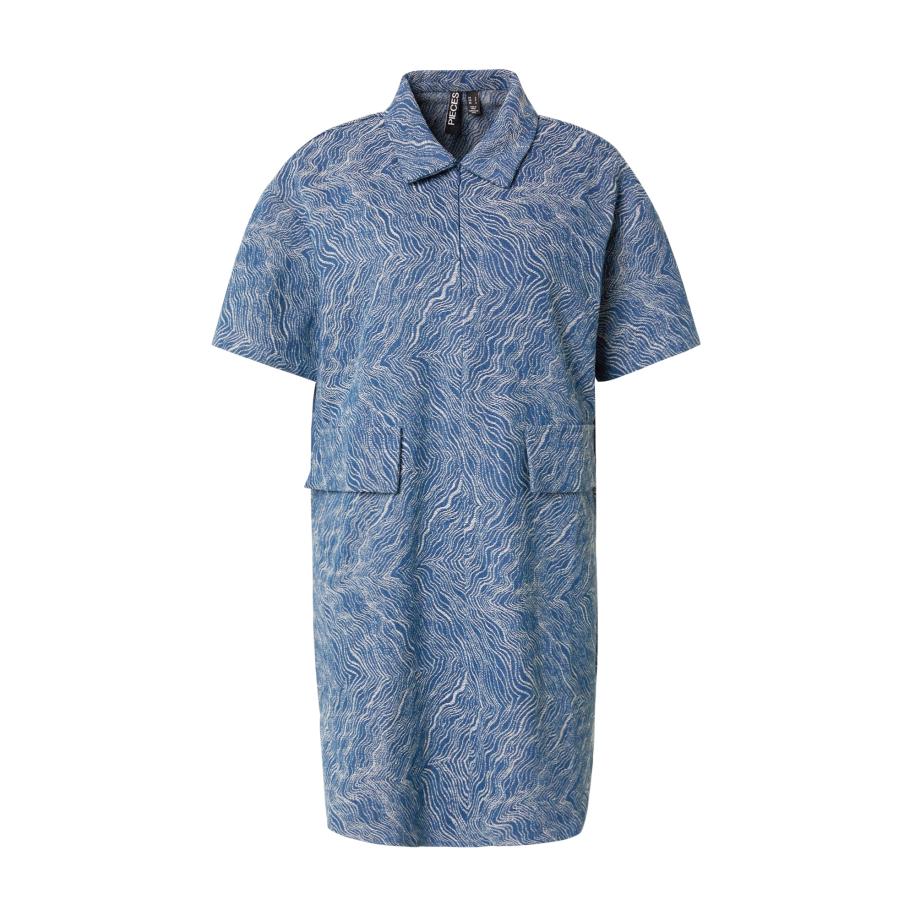 Pieces PIECES Jurk blauw denim / wit -