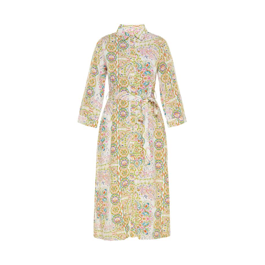 FELIPA FELIPA Blousejurk Everyday Fashion azuur / lichtgroen / oranje / wit -