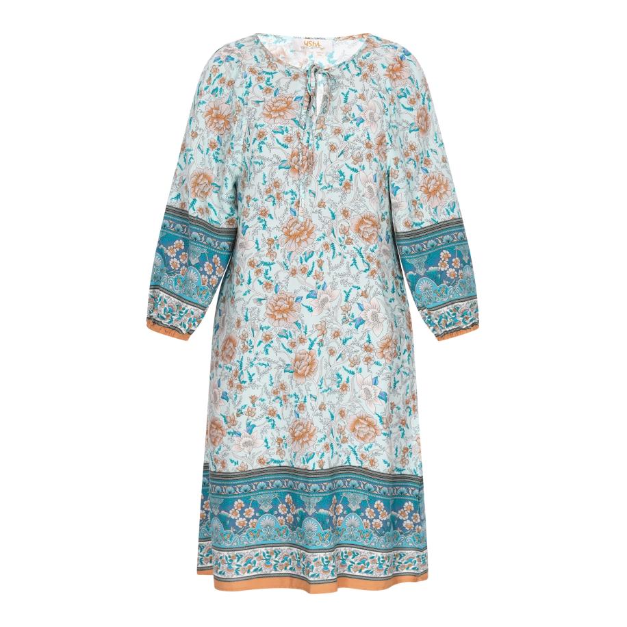 Usha usha FESTIVAL Jurk Festival blauw / aqua / bruin -