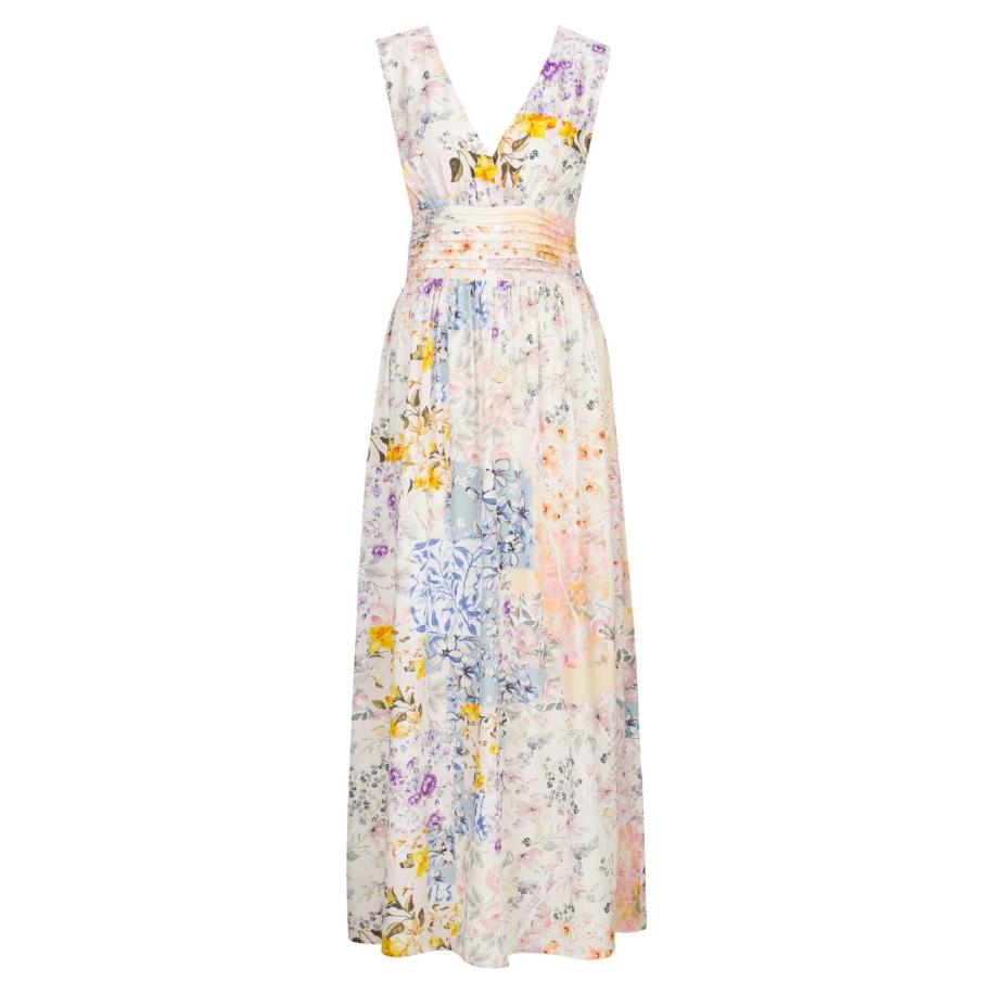 Dine'n'Dance DinenDance Zomerjurk Yuy crème / blauw / abrikoos / rosa -