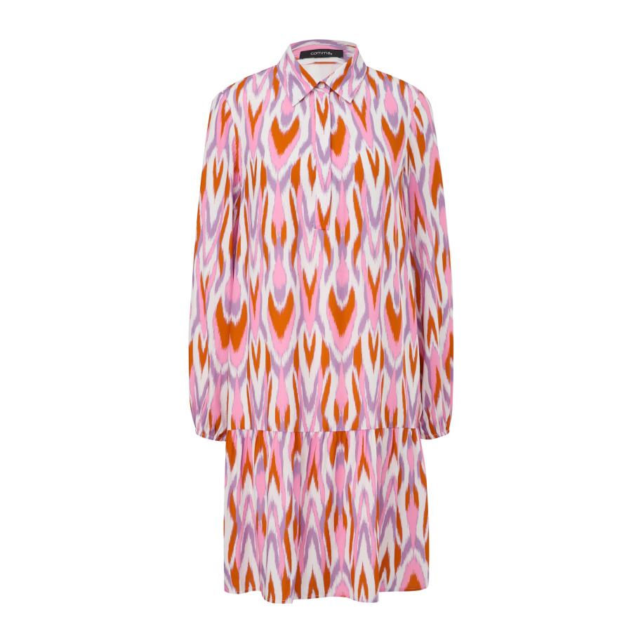 COMMA Blousejurk lila / lichtroze / rood / wit Roze