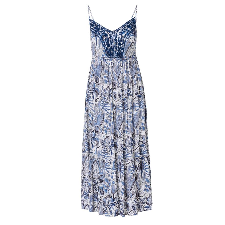 KOROSHI KOROSHI Zomerjurk blauw / zwart / wit -