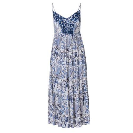 KOROSHI KOROSHI Zomerjurk blauw / zwart / wit