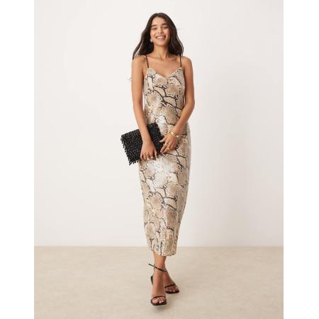 Forever New Maxi jurk met versiering van lovertjes in slangenmotief-Veelkleurig