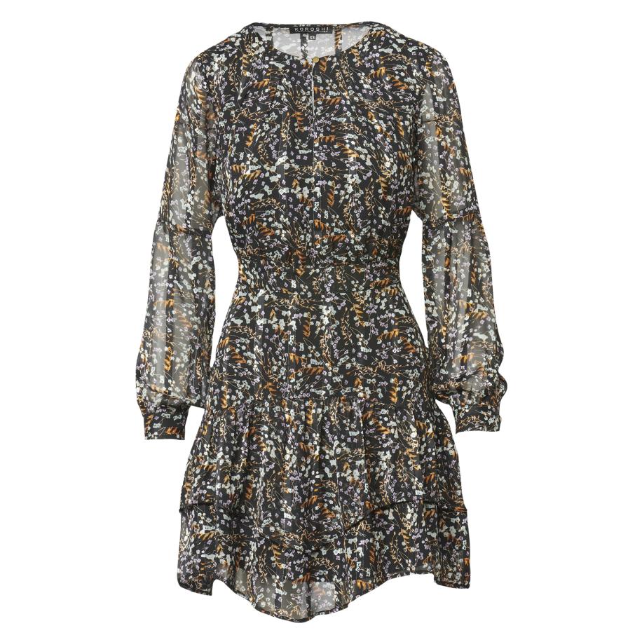 KOROSHI Jurk gemengde kleuren / zwart Zwart