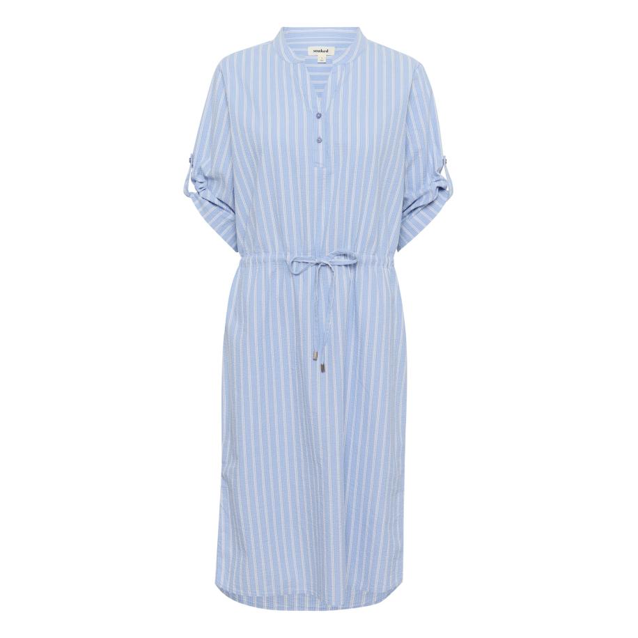 Soaked in Luxury SOAKED IN LUXURY Blousejurk Anvitte Zaya lichtblauw / wit -