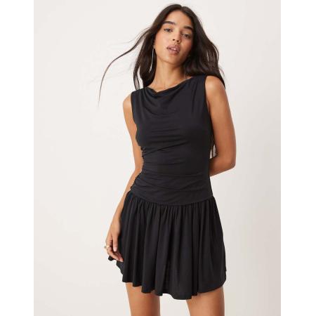 Forever New Mini jurk van gerimpelde jersey in zwart