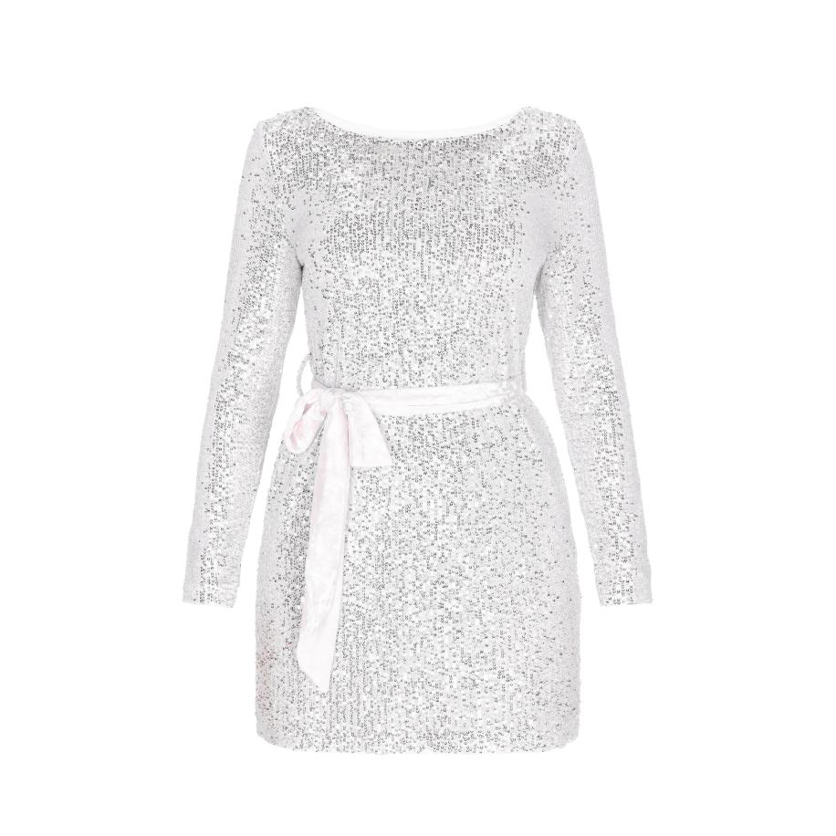 Faina faina Jurk zilver / wit -
