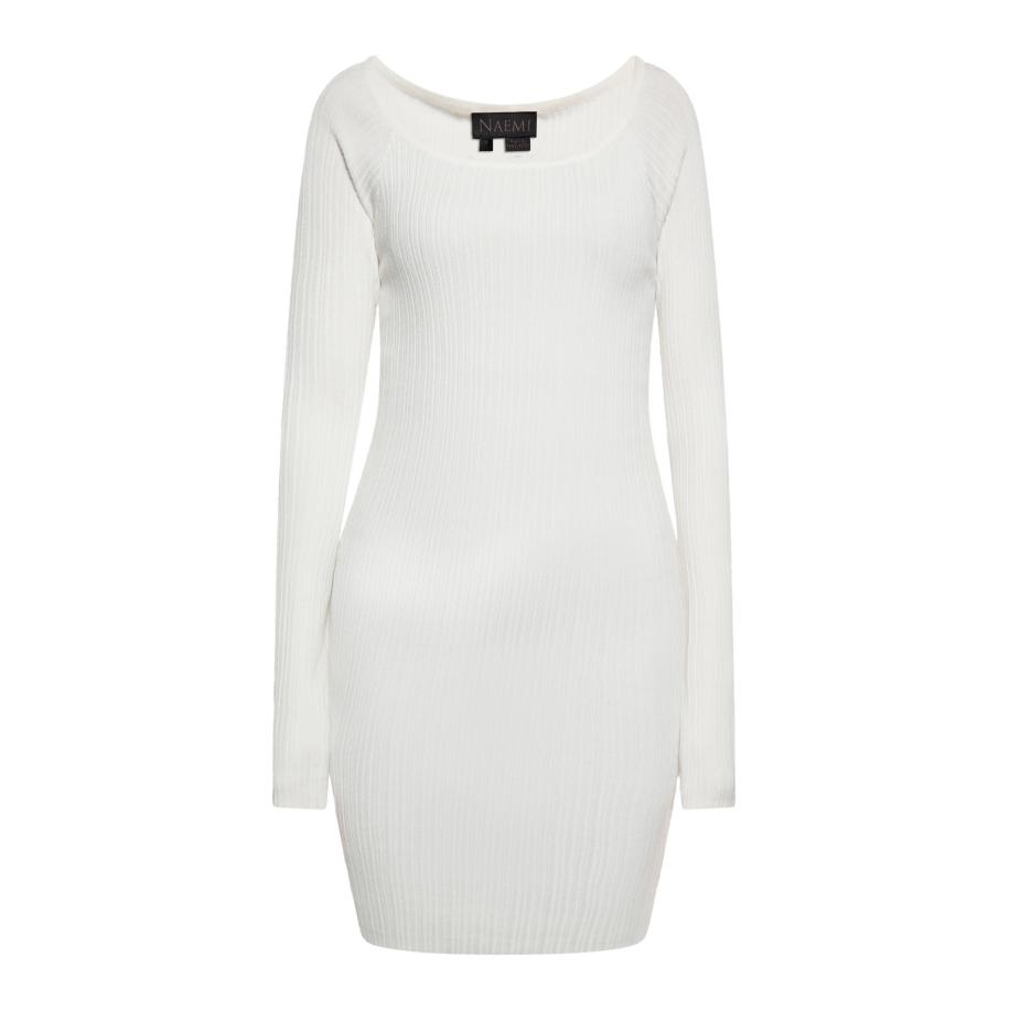 NAEMI NAEMI Gebreide jurk wolwit -
