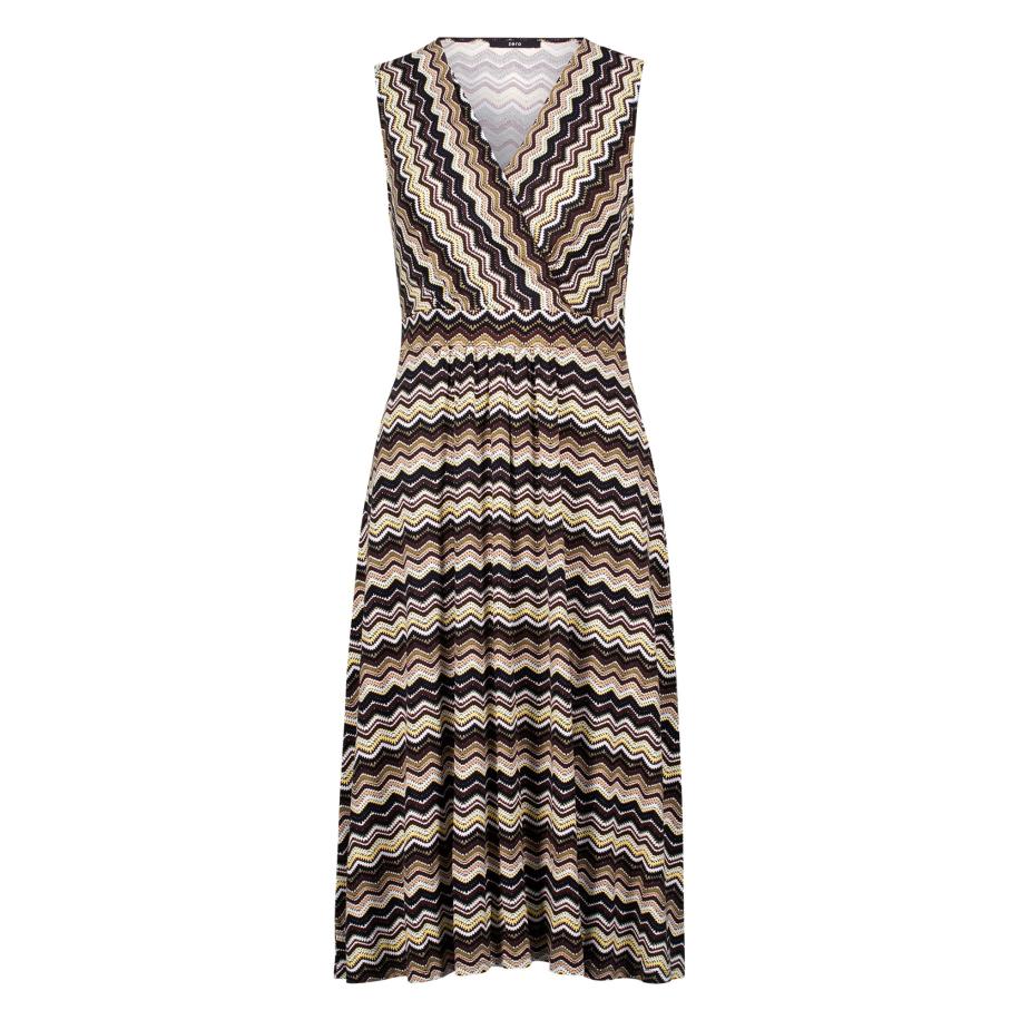 Zero zero Jurk beige / lichtbruin / zwart -