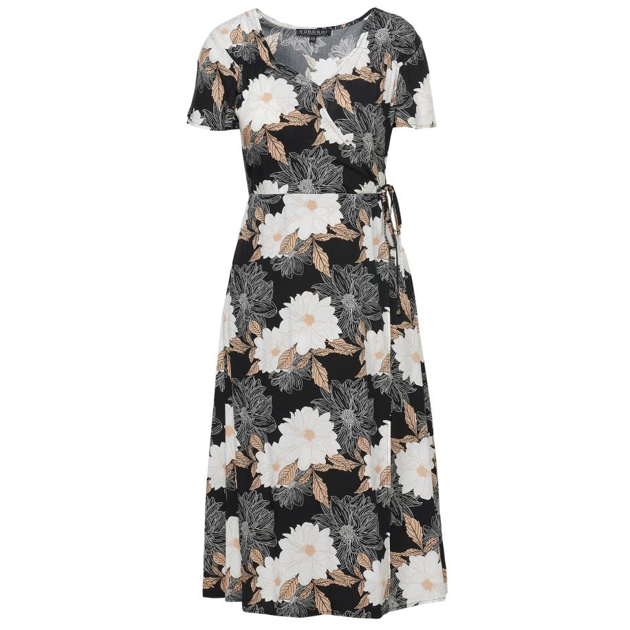 KOROSHI Jurk beige / zwart / wit Zwart