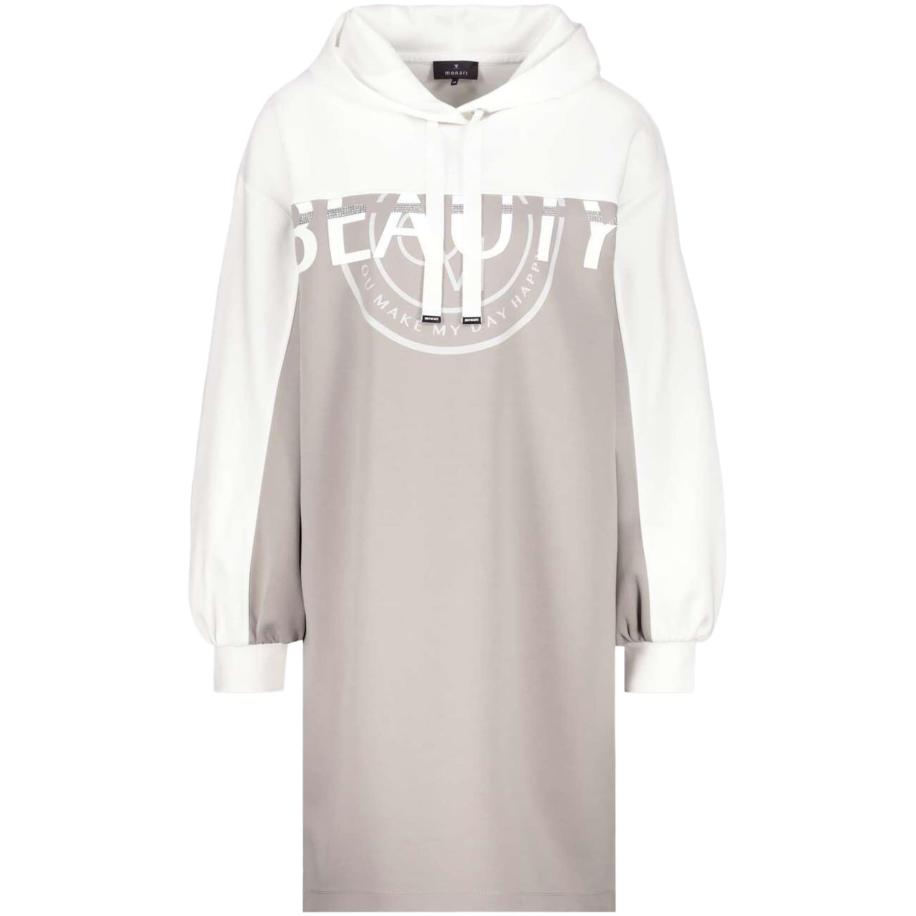 Monari monari Jurk greige / wit -
