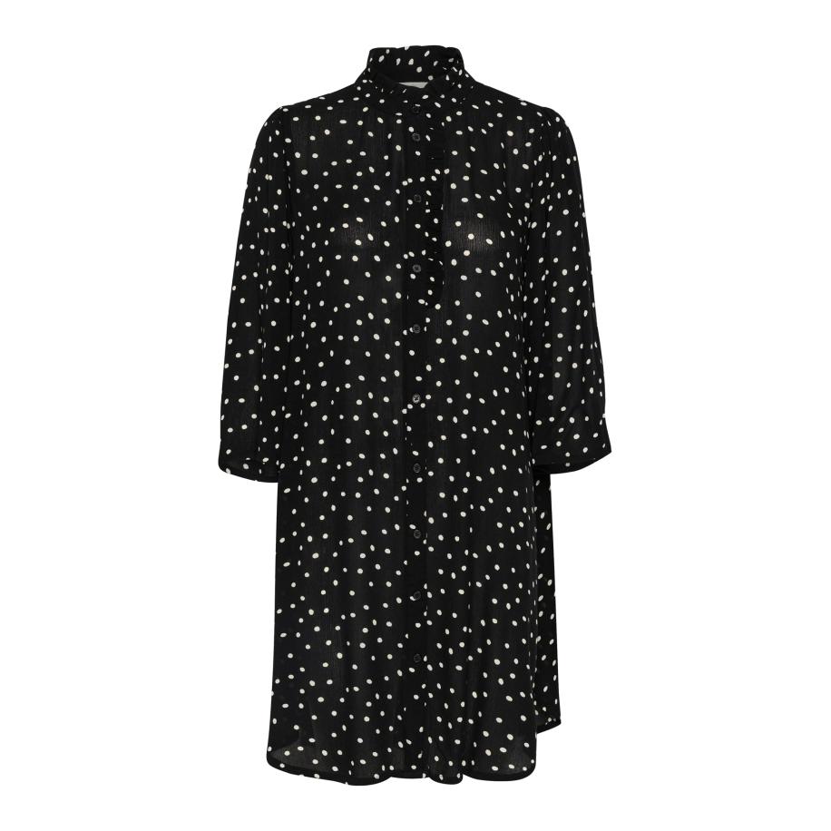 Kaffe Blousejurk KA Vinni Amber zwart / wit Zwart
