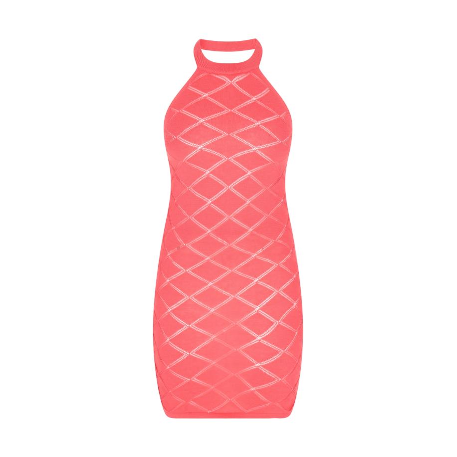 IZIA IZIA Gebreide jurk Spring Summer koraal -