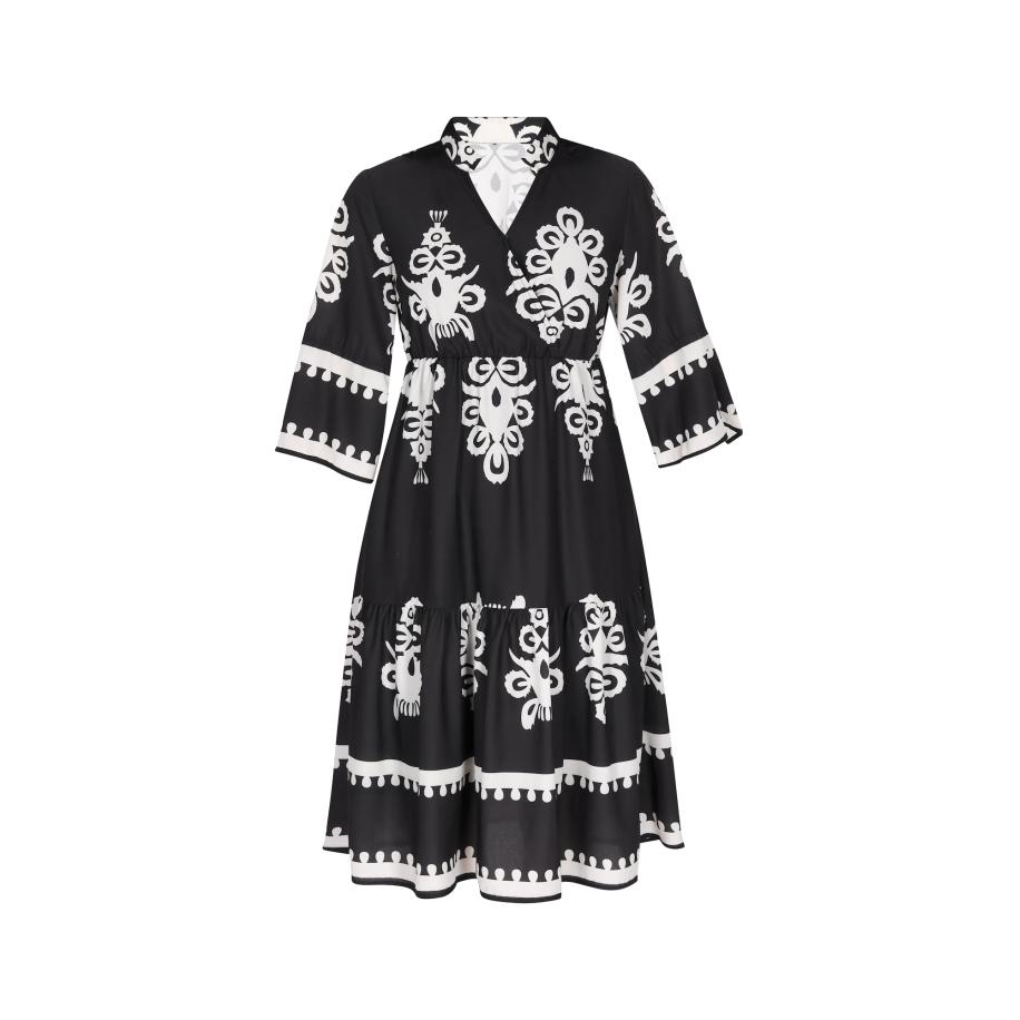 NAEMI NAEMI Jurk Fashion Look zwart / wit -