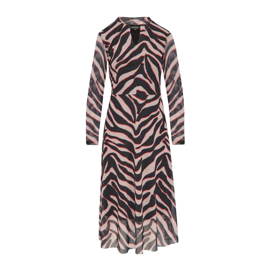 Comma COMMA Jurk framboos / pastelroze / zwart -