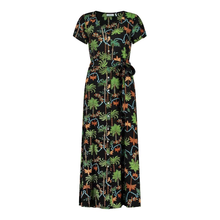 Shiwi Shiwi Blousejurk Brazil lichtblauw / groen / oranje / zwart -