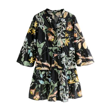 Next Next Blousejurk nachtblauw / lichtblauw / geel / mintgroen