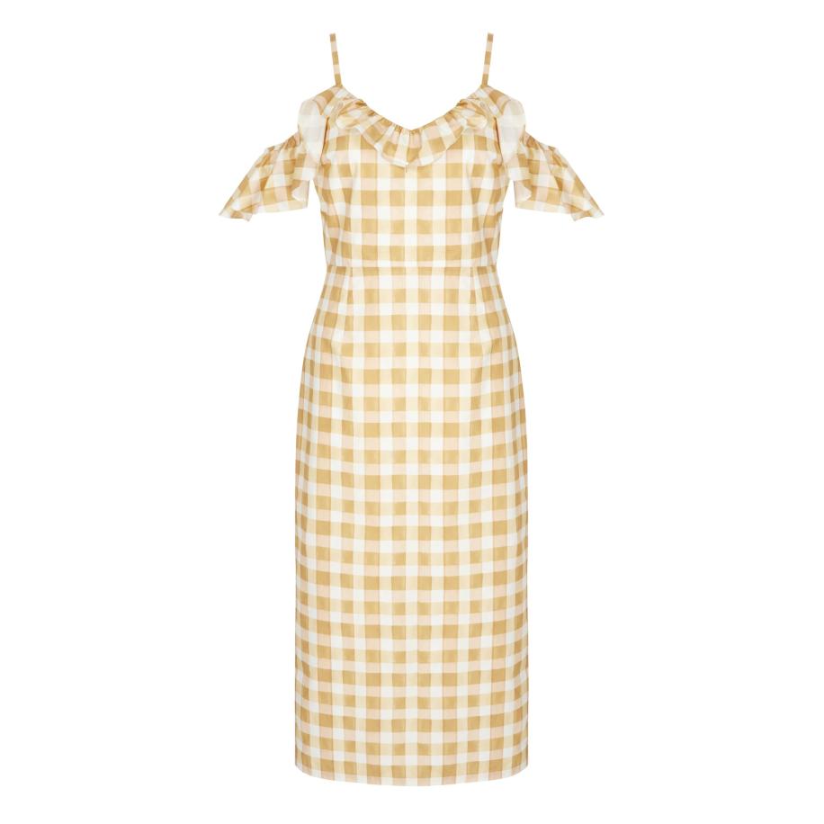 Aligne Aligne Zomerjurk Curdah geel / goudgeel / wit -