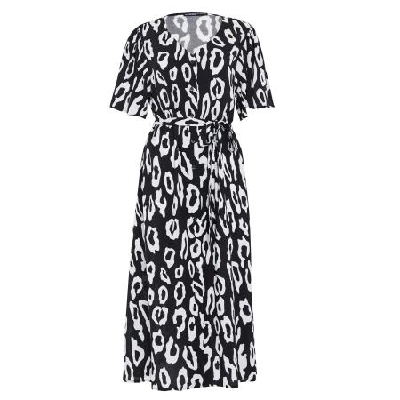 Threadbare Threadbare Blousejurk Fruit zwart / wit