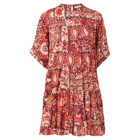 Warehouse Warehouse Jurk beige / bruin / rood / donkerrood