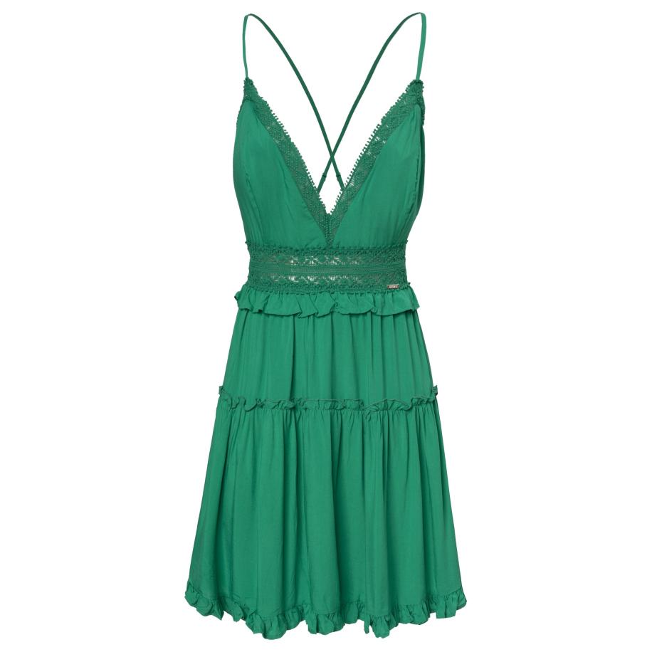 Influencer Zomerjurk smaragd Groen