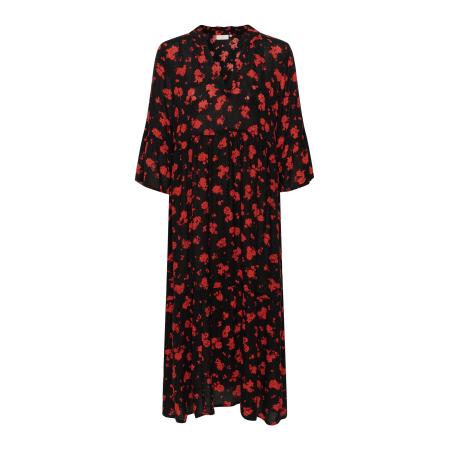 Kaffe Kaffe Jurk Karina bloedrood / zwart