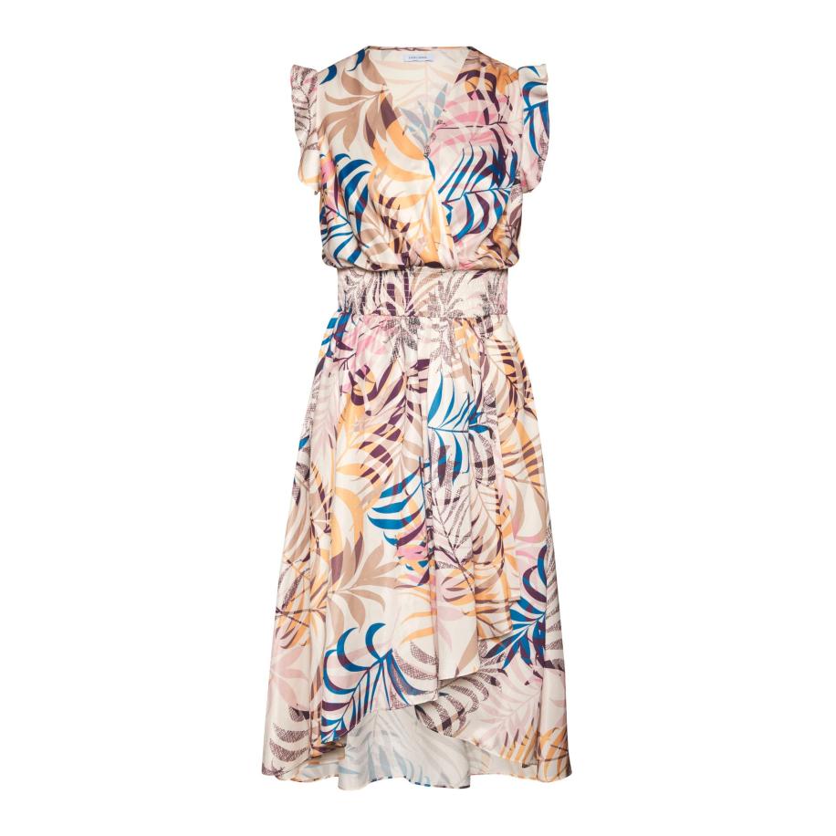 Lascana LASCANA Zomerjurk sand / blauw / lichtoranje / rosa -