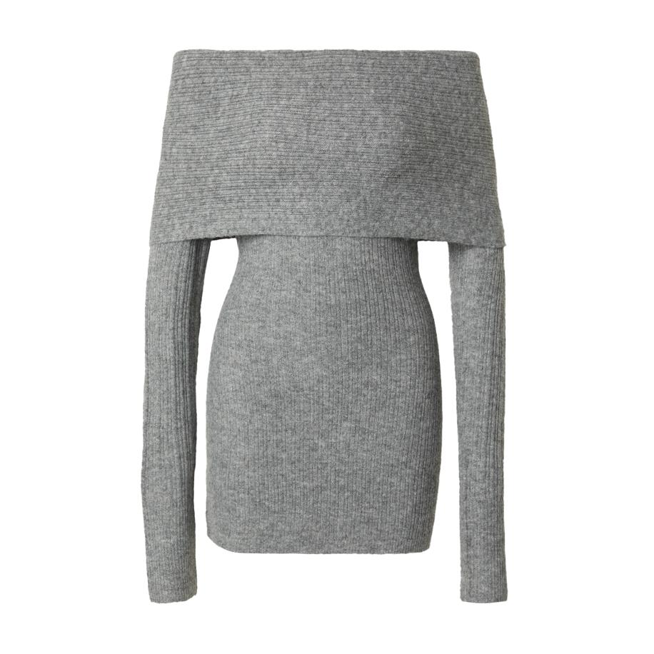 Lorena Rae RÆRE by Lorena Rae Gebreide jurk grijs gemêleerd -