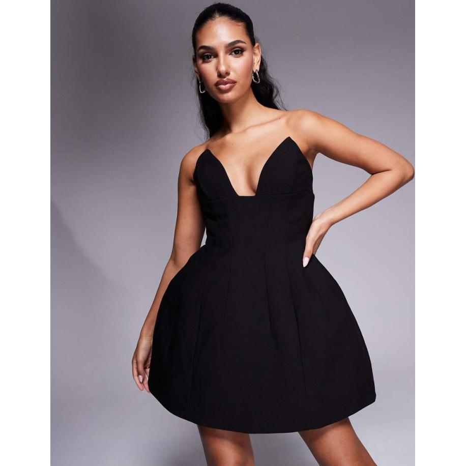 Bardot Mini bandeau-jurk met structuur in zwart Zwart