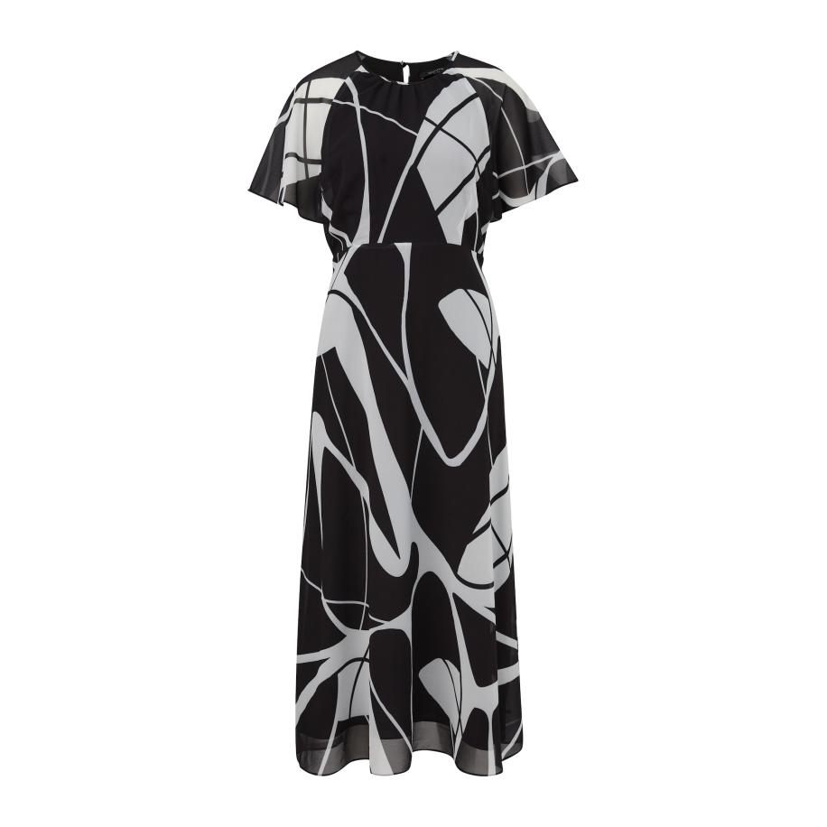 Comma COMMA Jurk zwart / wit -