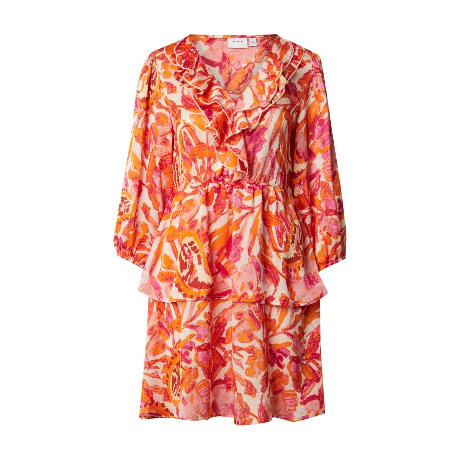 Vila VILA Jurk VILISA donkeroranje / magenta / oudroze / pastelroze -