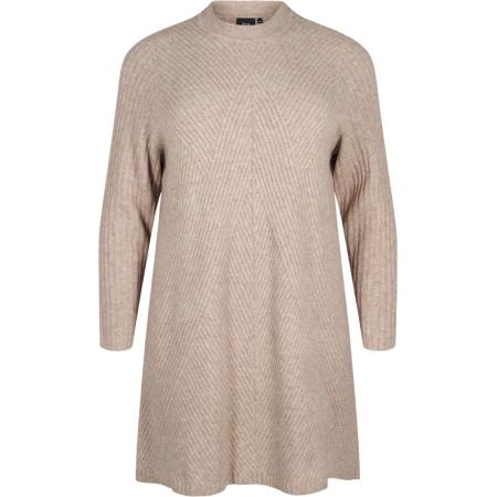 Zizzi Zizzi Gebreide jurk taupe