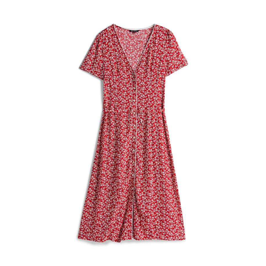 Tommy Jeans Tommy Jeans Jurk rood / wit -