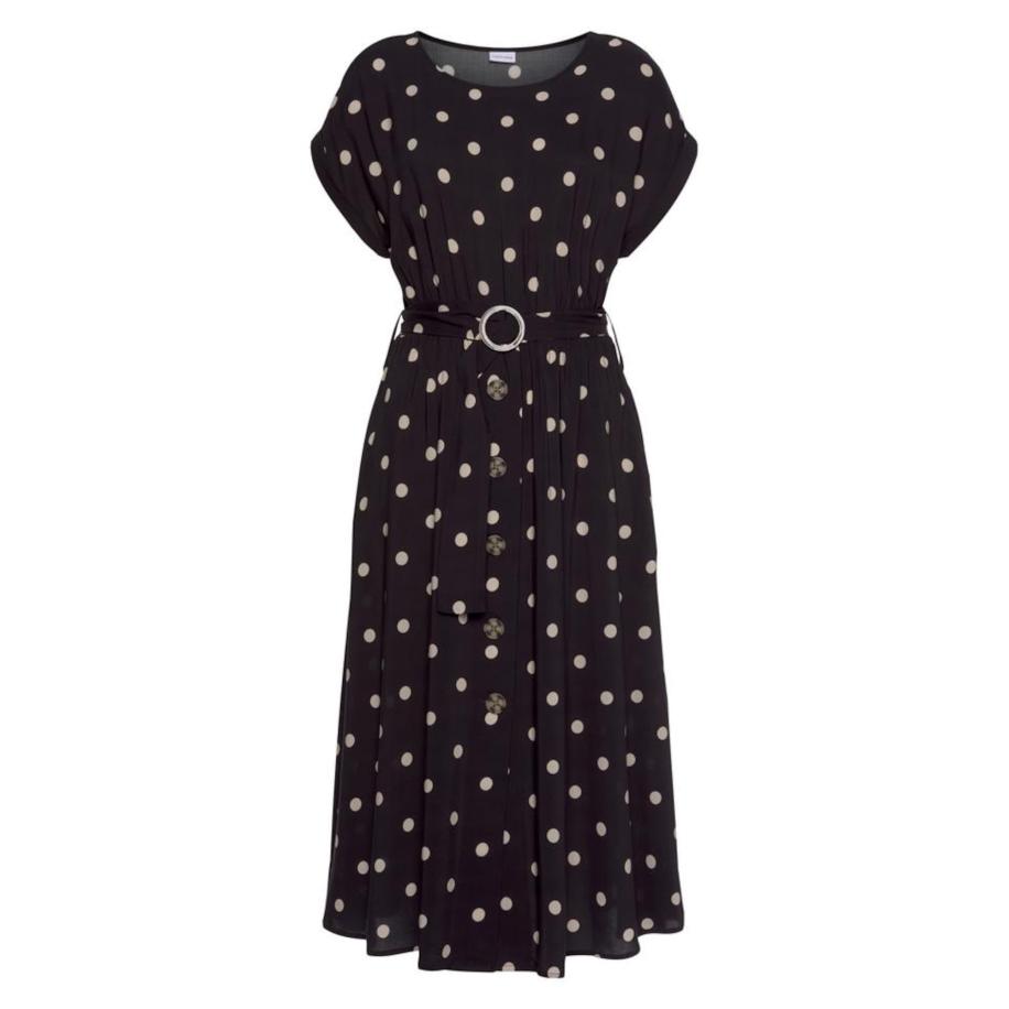 Lascana LASCANA Jurk beige / zwart -