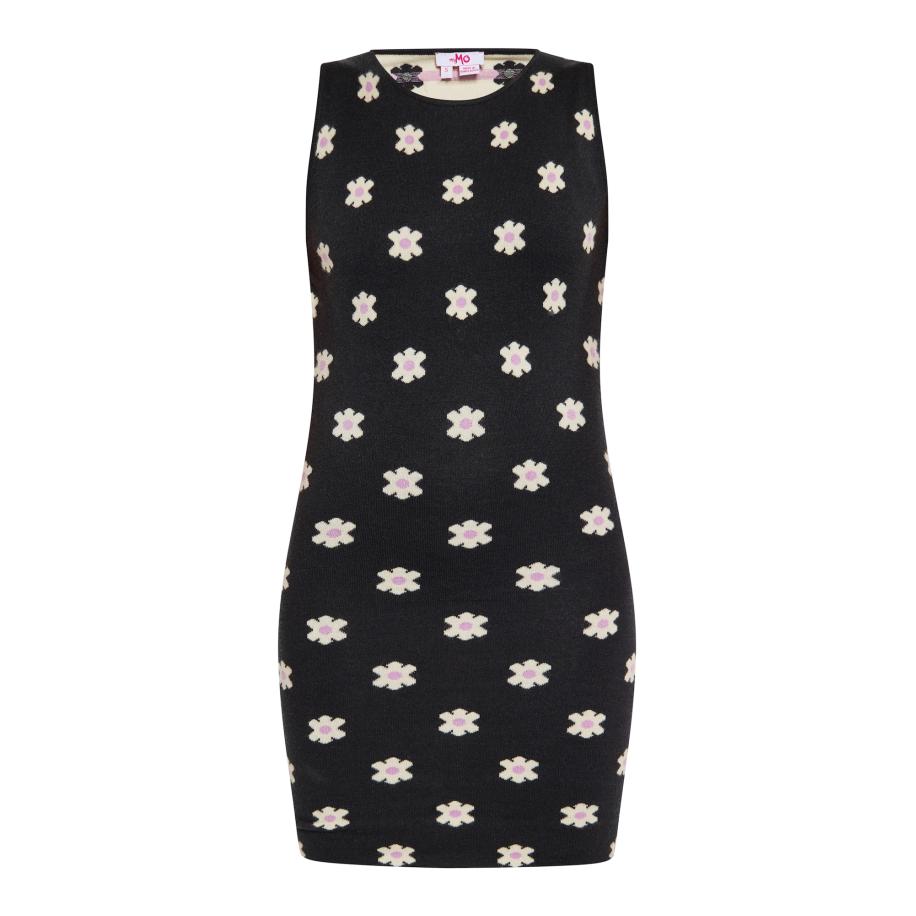MYMO MYMO Gebreide jurk rosa / zwart / wit -