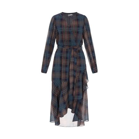 DreiMaster DreiMaster Vintage Jurk blauw / donkerbruin / grijs / donkergrijs
