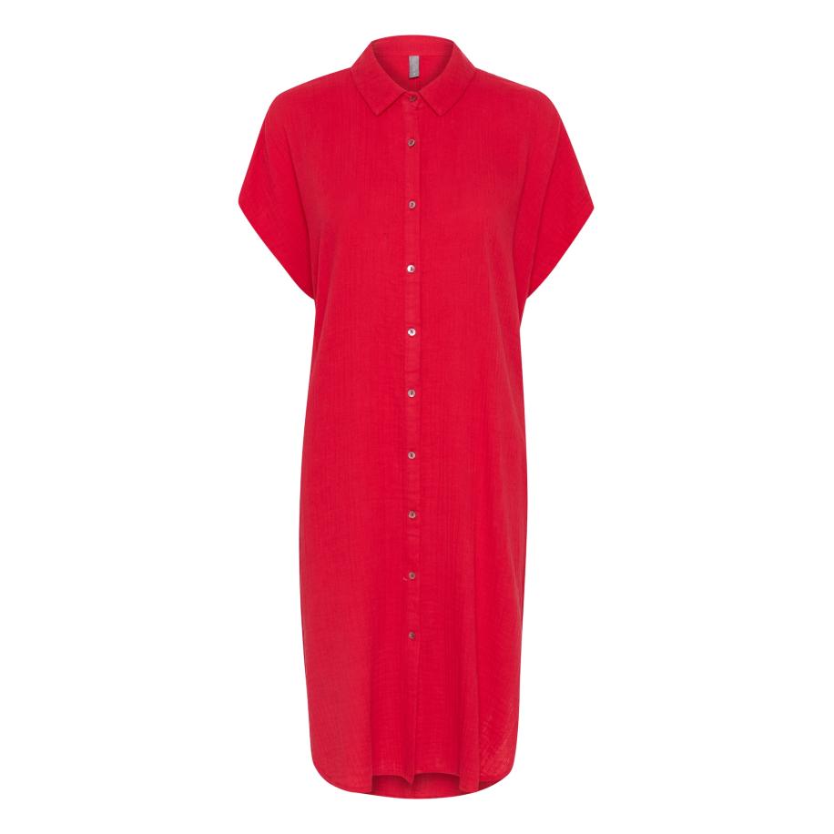 Culture CULTURE Blousejurk donkerrood -