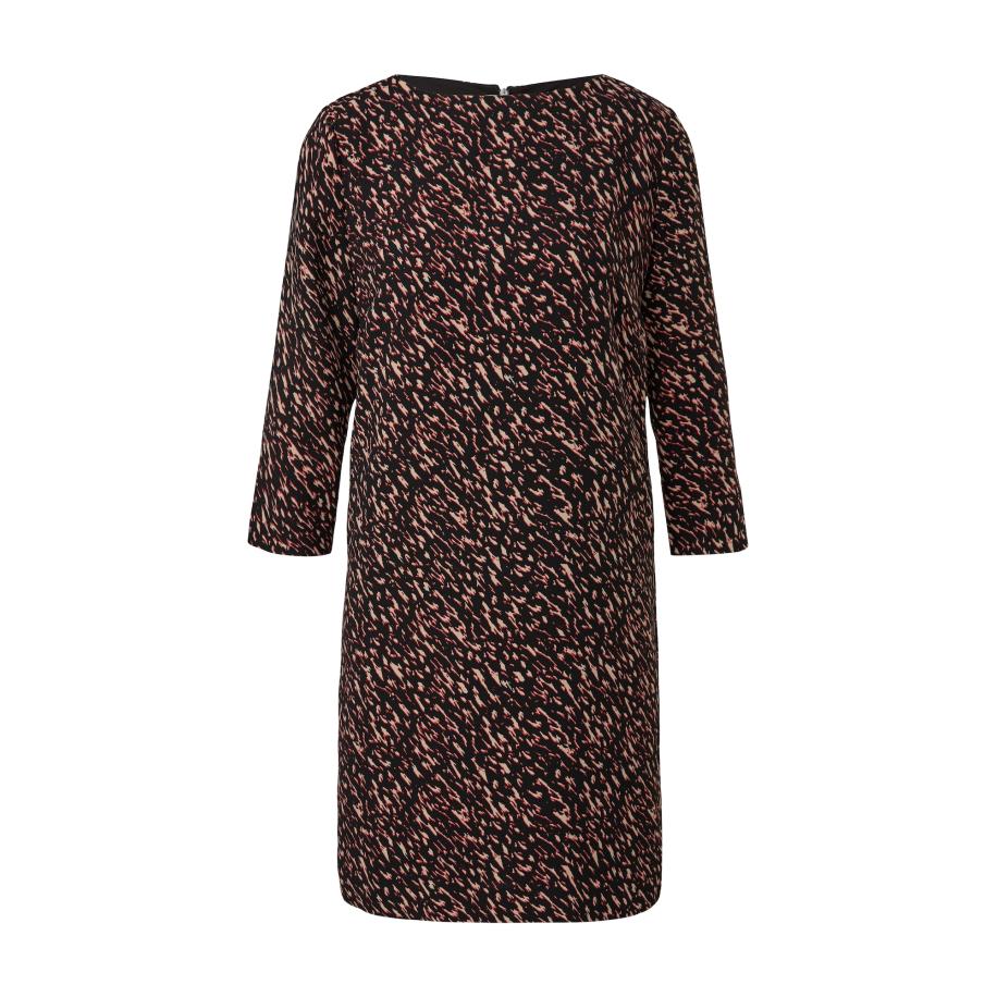 Comma COMMA Jurk beige / zwart -