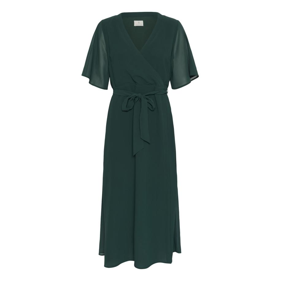 Kaffe Kaffe Jurk Belle donkergroen -