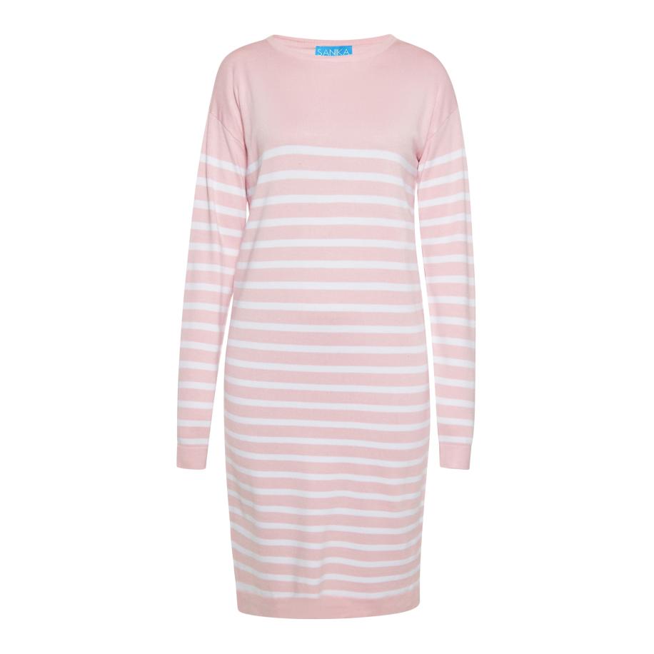 SANIKA SANIKA Gebreide jurk rosa / wit -