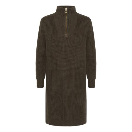 Kaffe Kaffe Gebreide jurk Lioa chocoladebruin