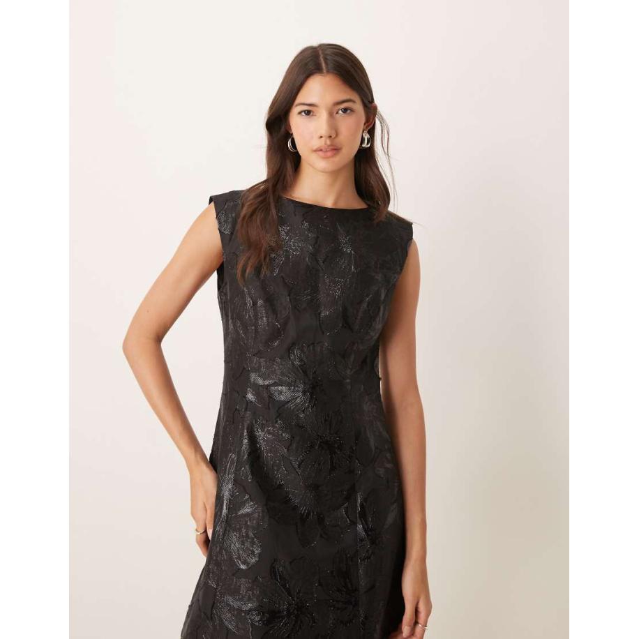 Forever New Mini jurk met structuur en borduursels in zwart Zwart