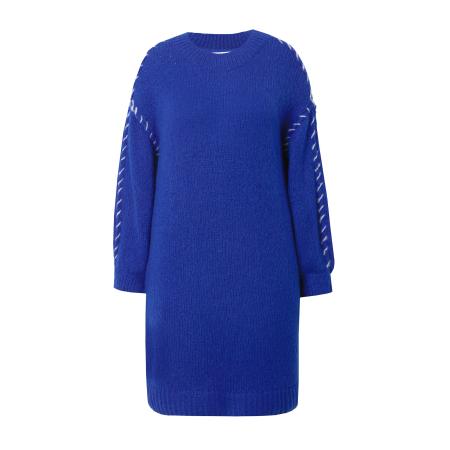 Studio Untold Studio Untold Gebreide jurk kobaltblauw / wit