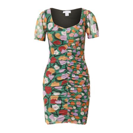 Warehouse Warehouse Jurk England groen / oranje / donkerrood / wit